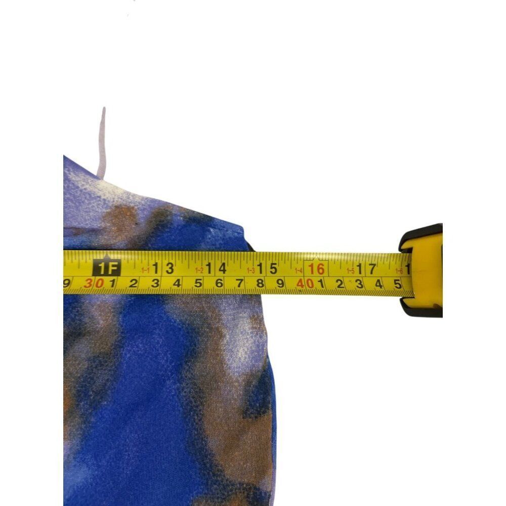 Zara Womens Dress XL Tie Dye Printed Midi Blue Gold Sleeveless 9874/001 NWT - Picture 11 of 13